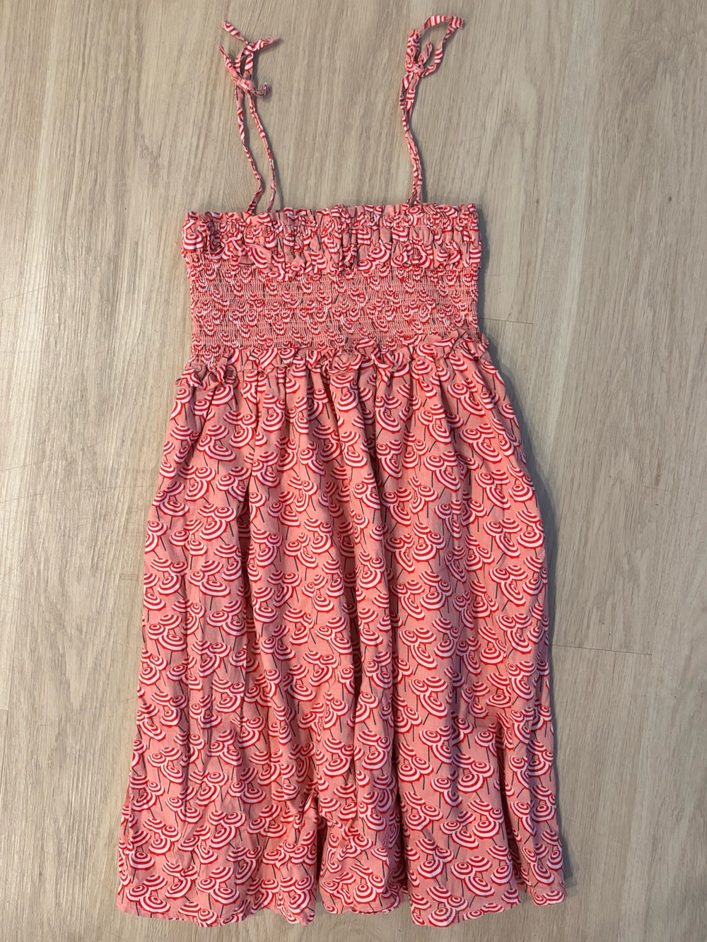 J, Crew Crewcuts Girls Red White Umbrella Print Sun Dress Summer Size 8 M